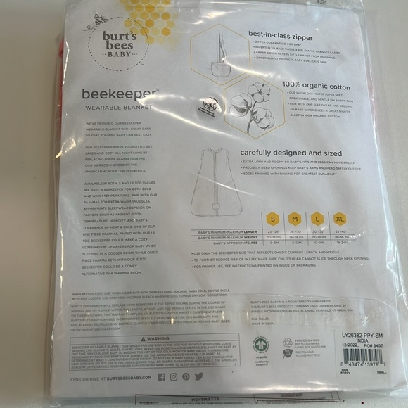 Burt's Bees - Wearable Blanket with Floral Design, 6m - Picture 3 of 3